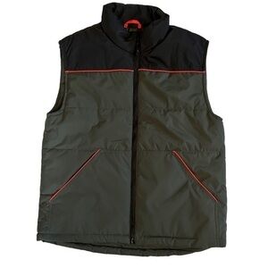 Hawke & Co Full Zip Puffer Vest Big Boys Size 10/12‎ Olive Green/Black